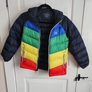 L.L. Bean Kids Multicolor Chevron Puffer Jacket